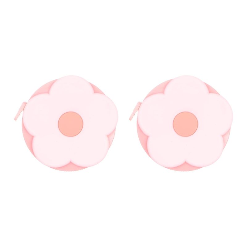 2pcs Soft Tape Measure 60-Inch 1.5 Meter Retractable Mini Cartoon Measuring Tape Cute Tape Ruler for Sewing Craft Cloth Body Measurements, Pink Flower