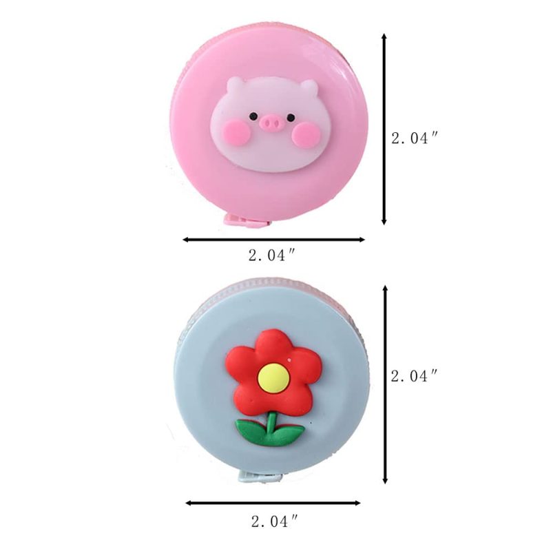 Tape Measure Package Includes 9 Cartoon Cute Pocket Tape Measure Retractable Mini Tape Measures for Body, Sewing, Cutting, Weight Loss Measurement - Image 2