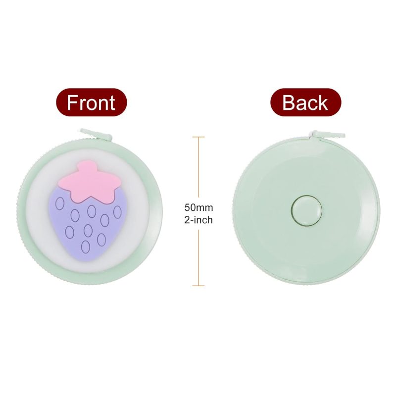 Soft Tape Measure 60-Inch 1.5 Meter Retractable Mini Cartoon Measuring Tape Cute Tape Ruler for Sewing Craft Cloth Body Measurements, Green Fruit - Image 2