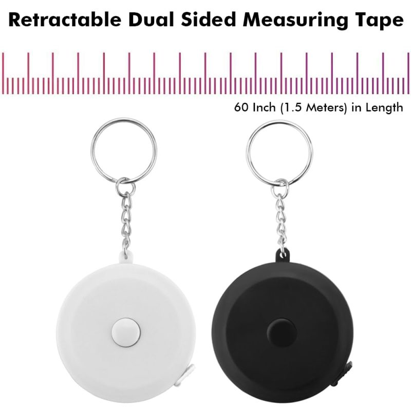 2PCS Measuring Tape for Body,Tape Measure for Body Sewing Fabric Tailor Cloth Craft Medical Measurement Tape，60 Inch/1.5M Dual Sided Sewing Keychain Measure Tape Set - Image 2