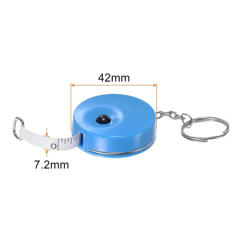 Measuring Tape 1.5M/60-inch Retractable Tailors Tape Measure Pocket Size with Key Chain for Body, Fabric, Sewing and Crafts Measurements, Blue - Image 2