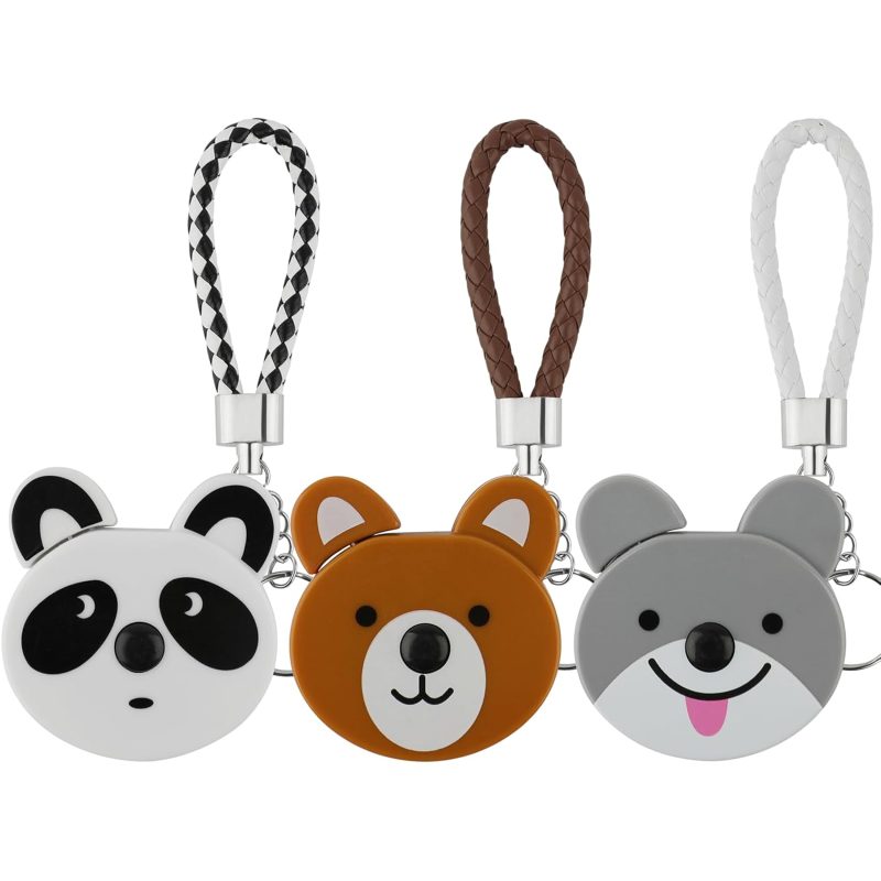 Tape Measure Body Measuring Tape, 3 Pcs Retractable Kids Fabric Measuring Tape, 60 Inch Animal Small Sewing Tape Measure for Craft Nursing Medical Travel(White/Grey/Bronze)
