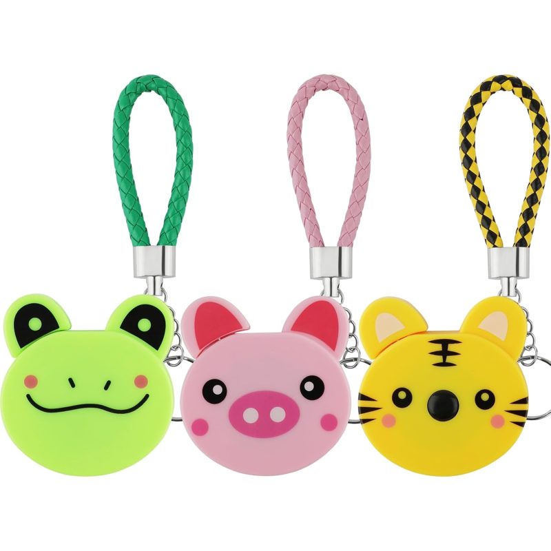 Tape Measure Body Measuring Tape, 3 Pcs Retractable Kids Fabric Measuring Tape, 60 Inch Animal Small Sewing Tape Measure for Craft Nursing Medical Travel(Pink/Green/Yellow)