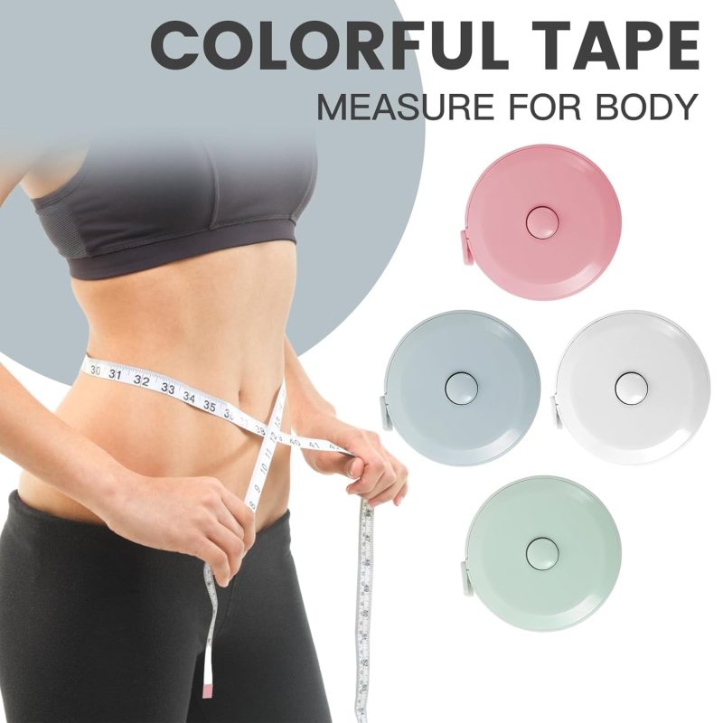 16 Pack Mini Soft Automatic Retractable Tape Measure, 60inch/150cm Body Waist, Small Sewing Fabric Digital Tape Measure for Body Measuring Cloth Tailor Knitting Craft - Image 2