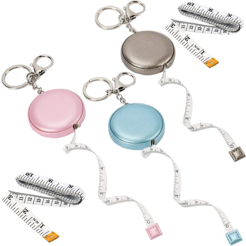 5 Pack Tape Measure Measuring Tape for Body Tailor Cloth Sewing Craft Measurements, Retractable Keychain Tape Measure 79 Inches and Soft Measuring Tape Set 60 Inches Dual Sided (Pink Blue Grey)